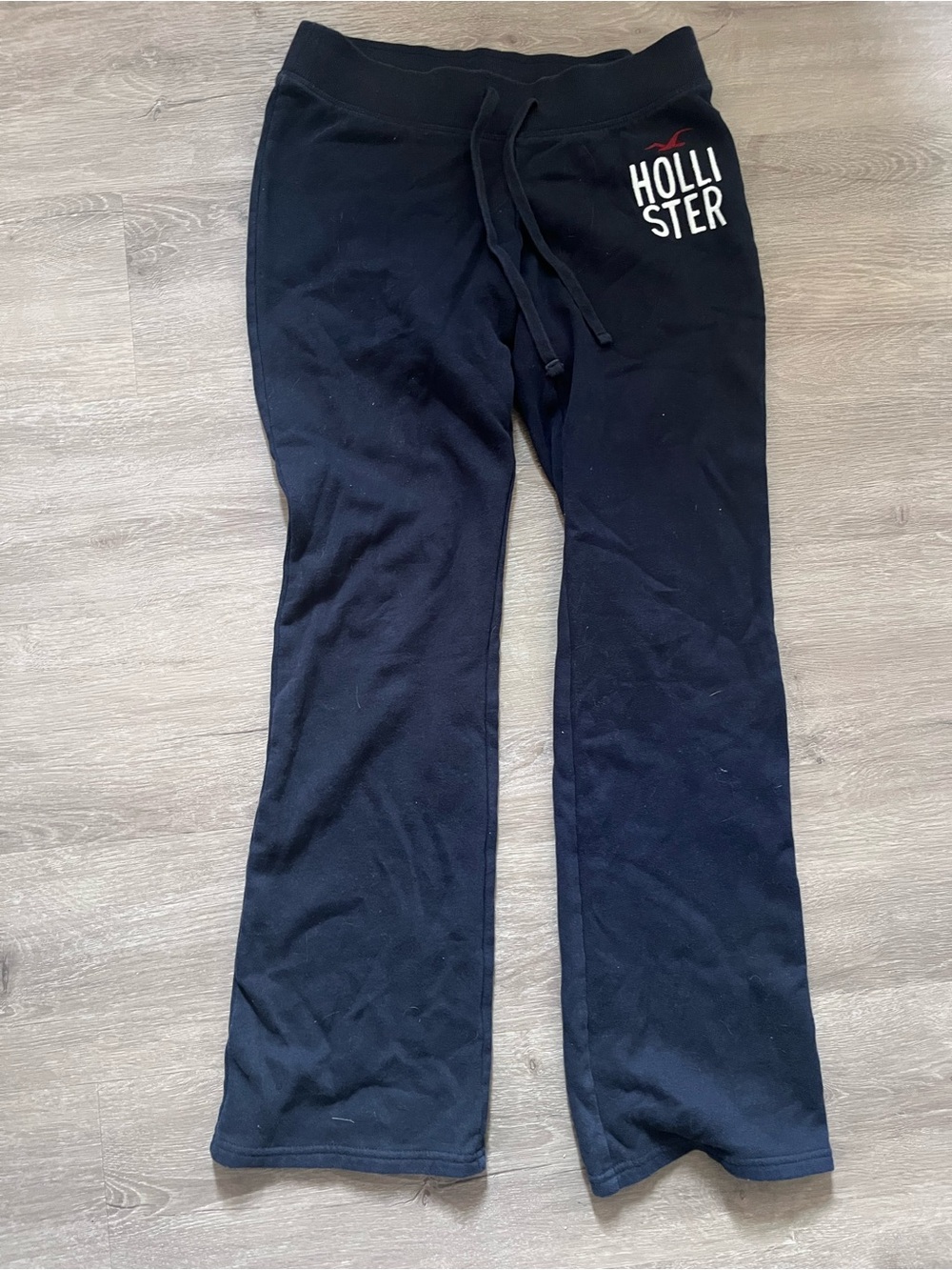 Hollister Navy Joggers with White Logo